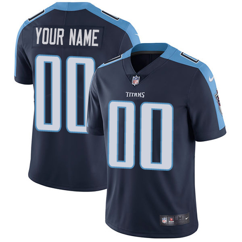 Nike Titans Navy Men's Customized Vapor Untouchable Player Limited Jersey