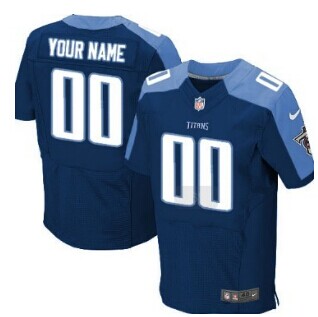 Nike Tennessee Titans Customized Navy Blue Elite Jersey