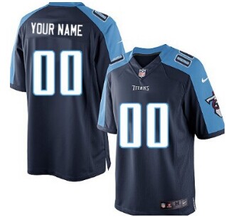 Nike Tennessee Titans Customized Navy Blue Game Jersey