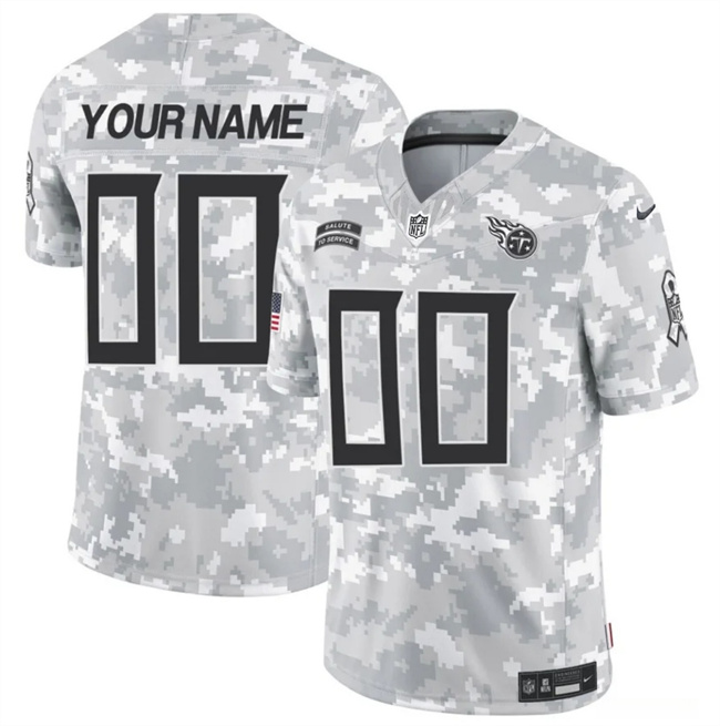 Men's Tennessee Titans Active Player Custom 2024 F.U.S.E Arctic Camo Salute To Service Limited Stitched Football Jersey