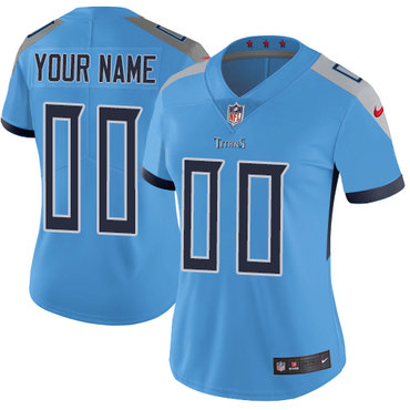 Nike NFL Tennessee Titans Vapor Untouchable Customized Elite Light Blue Alternate Women's Jersey