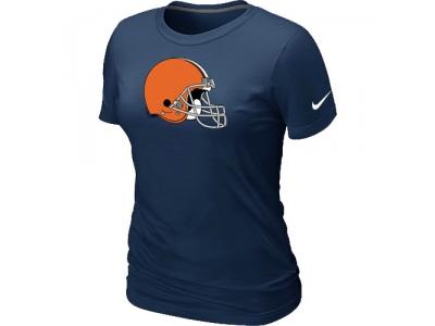 Women Cleveland Browns D.Blue Logo T-Shirt