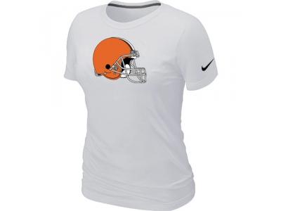 Women Cleveland Browns White Logo T-Shirt