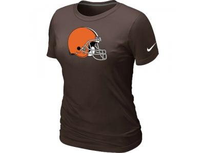 Women Cleveland Browns Brown Logo T-Shirt