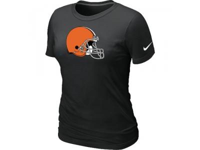 Women Cleveland Browns Black Logo T-Shirt