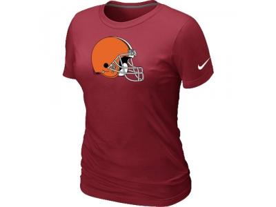 Women Cleveland Browns Red Logo T-Shirt