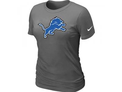 Women Detroit Lions D.Grey Logo T-Shirt