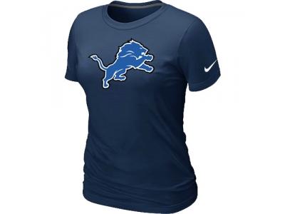 Women Detroit Lions D.Blue Logo T-Shirt