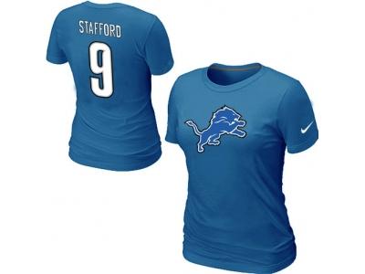 Women NEW Detroit Lions #9 Matthew Stafford Name & Number T-Shirt