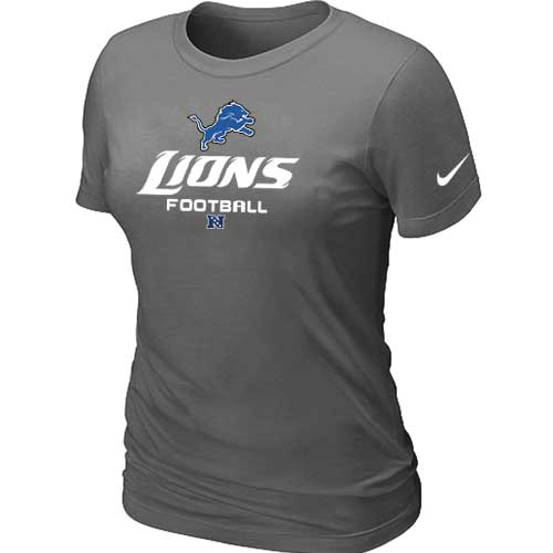 Women Detroit Lions Deep Grey T-Shirt