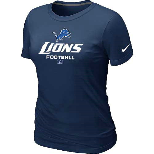 Women Detroit Lions Deep Blue T-Shirt