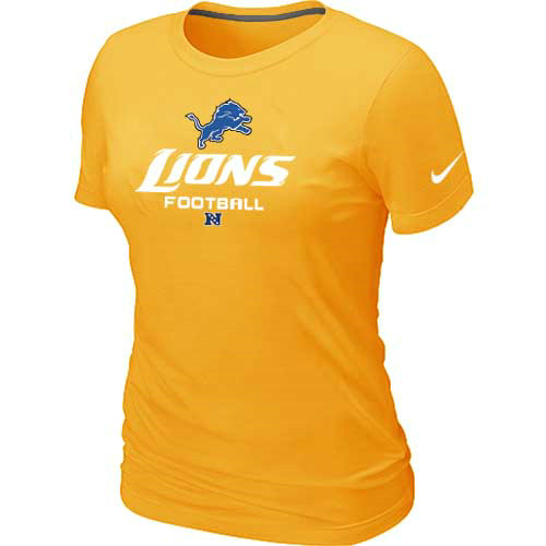 Women Detroit Lions Yellow T-Shirt