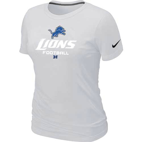 Women Detroit Lions White T-Shirt