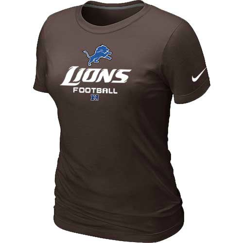 Women Detroit Lions Brown T-Shirt