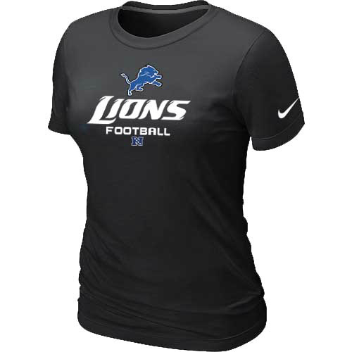 Women Detroit Lions Black T-Shirt