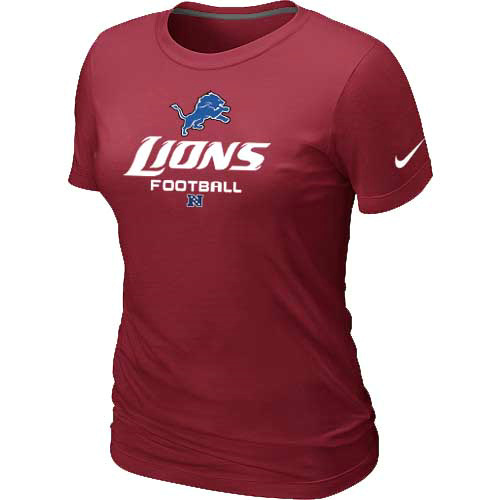 Women Detroit Lions Red T-Shirt