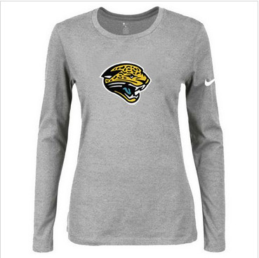 Women Nike Jacksonville Jaguars Of The City Long Sleeve Tri-Blend NFL T-Shirt Light Grey