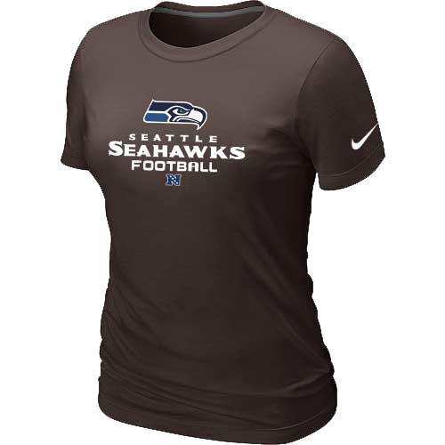 Women Seattle Seahawks Brown T-Shirt