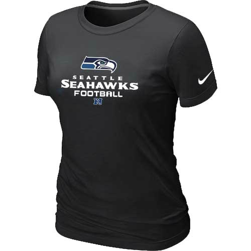 Women Seattle Seahawks Black T-Shirt