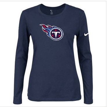 Women Nike Tennessee Titans Of The City Long Sleeve Tri-Blend NFL T-Shirt Dark Blue