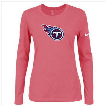 Women Nike Tennessee Titans Of The City Long Sleeve Tri-Blend NFL T-Shirt Pink