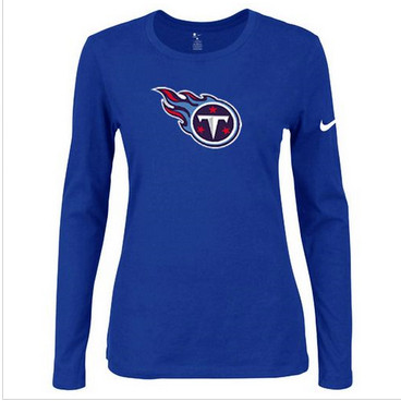 Women Nike Tennessee Titans Of The City Long Sleeve Tri-Blend NFL T-Shirt Blue