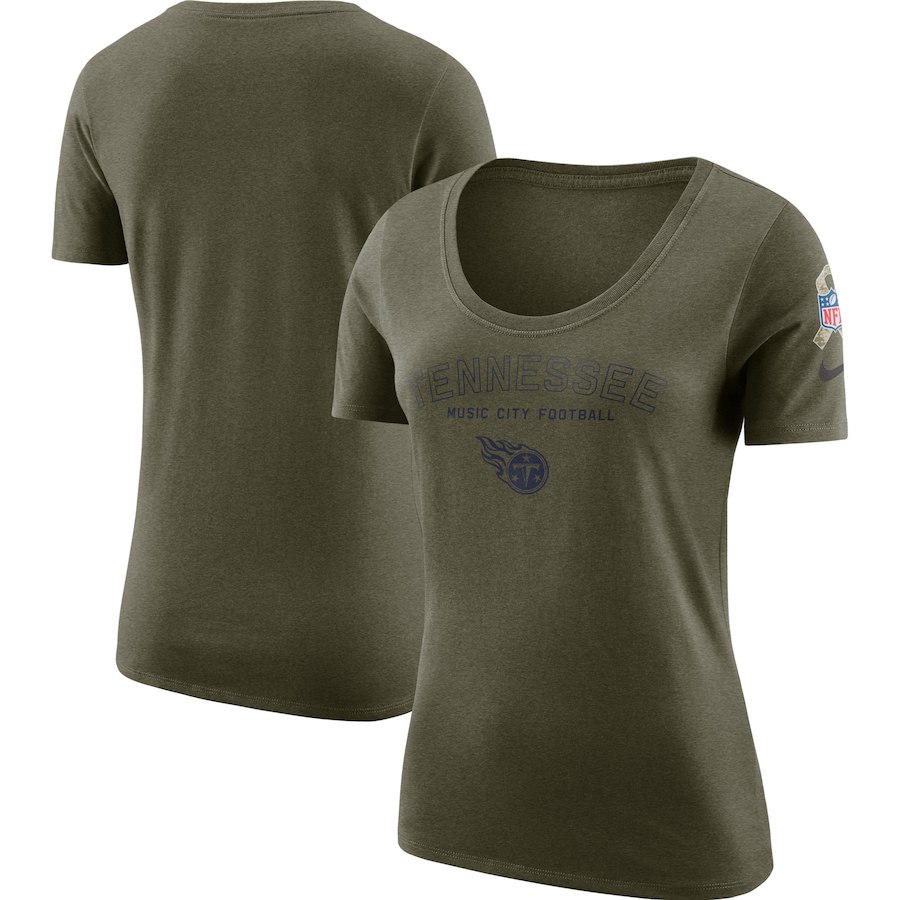 Tennessee Titans Nike Women's Salute To Service Legend Scoop Neck T-Shirt Olive