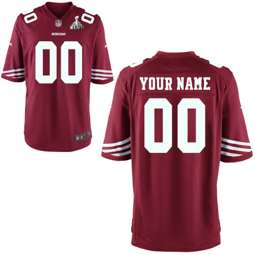 2013 Super Bowl XLVII Men's NEW San Francisco 49ers Customized Red Jerseys(Game)