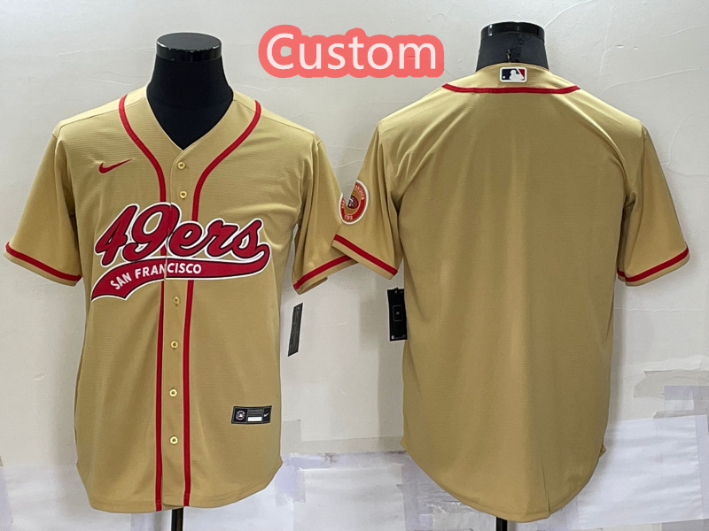 Custom Men's San Francisco 49ers Gold Cool Base Stitched Baseball Jersey