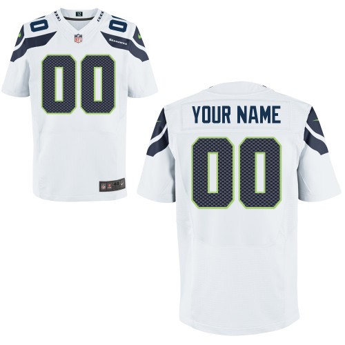 men's seattle seahawks customized ELITE white jerseys