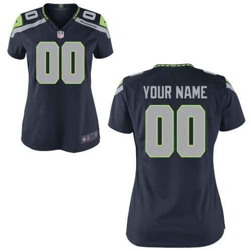 women's seattle seahawks customized game team color jerseys