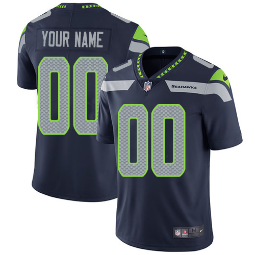 Nike Sehawks Navy Men's Customized Vapor Untouchable Player Limited Jersey