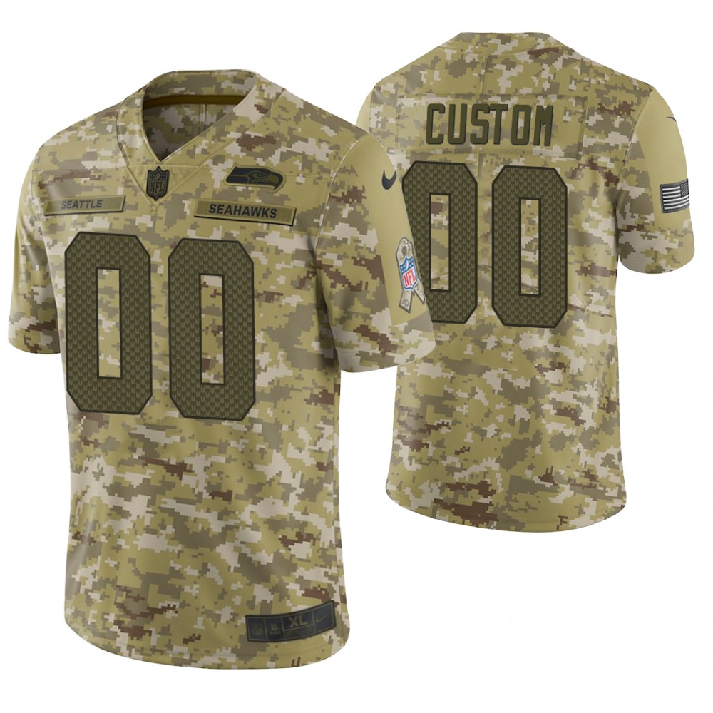 Seattle Seahawks Custom Camo 2018 Salute to Service Limited Jersey