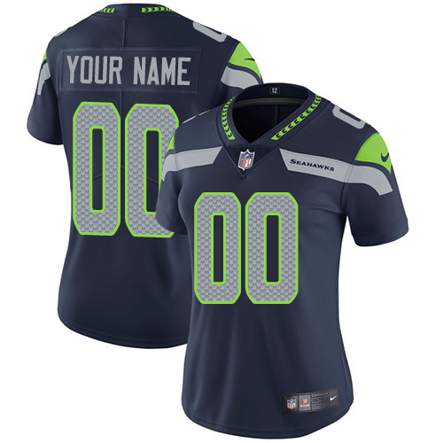 Nike NFL Seattle Seahawks Vapor Untouchable Customized Limited Navy Blue Home Women's Jersey