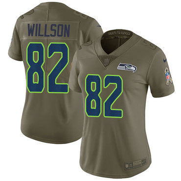 Nike Seahawks #82 Luke Willson Olive Women's Stitched NFL Limited 2017 Salute to Service Jersey