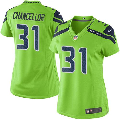 Nike Seahawks #31 Kam Chancellor Green Women's Stitched NFL Limited Rush Jersey