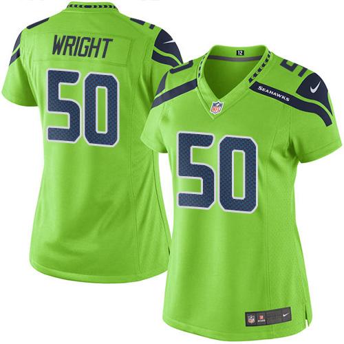 Nike Seahawks #50 K.J. Wright Green Women's Stitched NFL Limited Rush Jersey