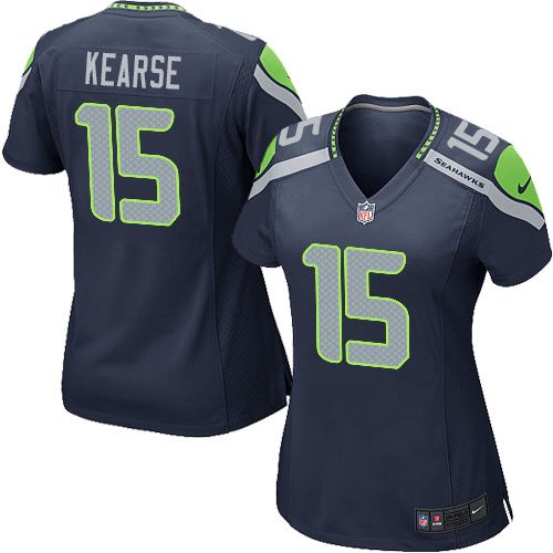 Nike Seahawks #15 Jermaine Kearse Steel Blue Team Color Women's Stitched NFL Elite Jersey