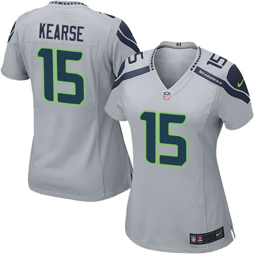 Nike Seahawks #15 Jermaine Kearse Grey Alternate Women's Stitched NFL Elite Jersey