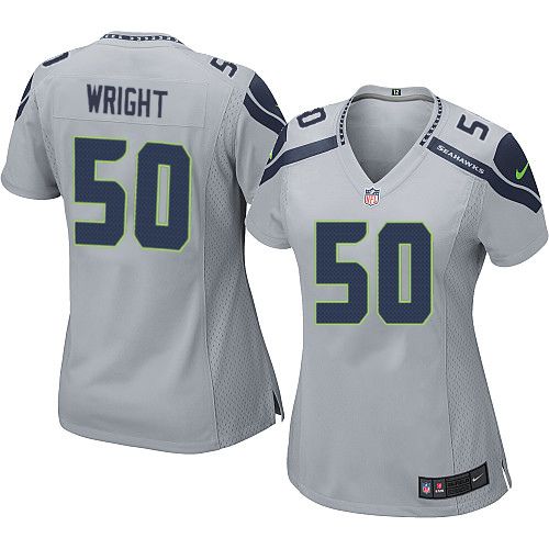 Nike Seahawks #50 K.J. Wright Grey Alternate Women's Stitched NFL Elite Jersey