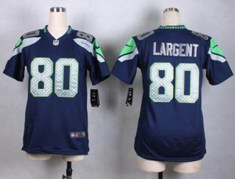 Women Nike Seahawks #80 Steve Largent Steel Blue Team Color Stitched NFL Elite Jersey