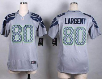 Women Nike Seahawks #80 Steve Largent Grey Alternate Stitched NFL Elite Jersey