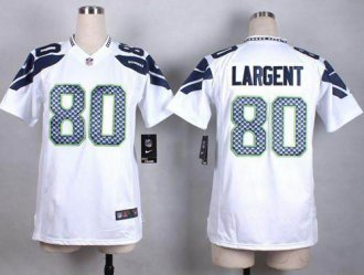 Women Nike Seahawks #80 Steve Largent White Stitched NFL Elite Jersey