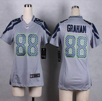 Women NEW Seahawks #88 Jimmy Graham Grey Alternate Stitched NFL Elite Jersey