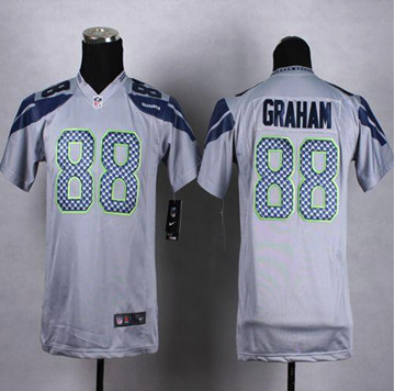 Youth NEW Seahawks #88 Jimmy Graham Grey Alternate Stitched NFL Elite Jersey