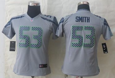 Women's NEW Seahawks #53 Malcolm Smith Grey NFL Limited Jersey