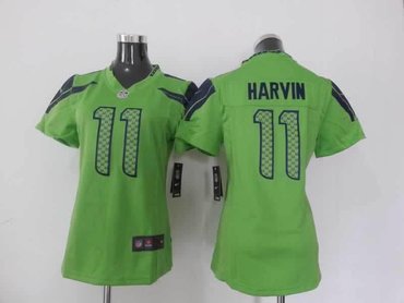 Women NEW NFL Seattle Seahawks 11 Percy Harvin Green Jerseys