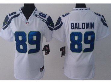 Women NEW Seattle Seahawks 89 Doug Baldwin White NFL Jerseys