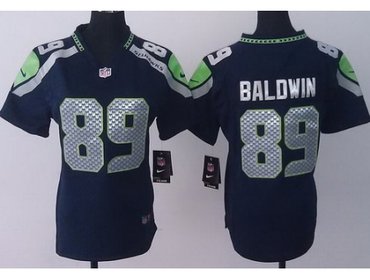 Women NEW Seattle Seahawks 89 Doug Baldwin Blue NFL Jerseys