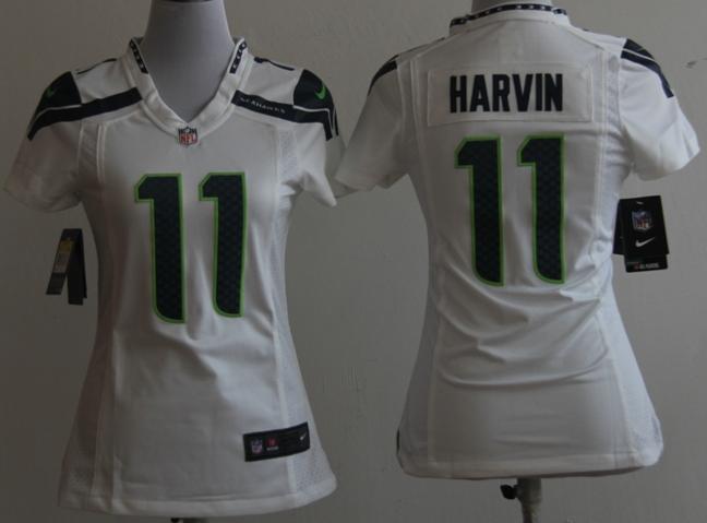 Women NEW NFL Seattle Seahawks 11 Percy Harvin White Jerseys